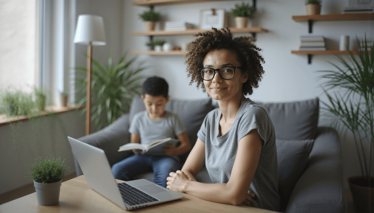 Élève du lycée qui révise le bac sur son PC portable