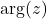 Rendered by QuickLaTeX.com \arg(z)