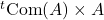 Rendered by QuickLaTeX.com {}^t \mathrm{Com}(A)\times A