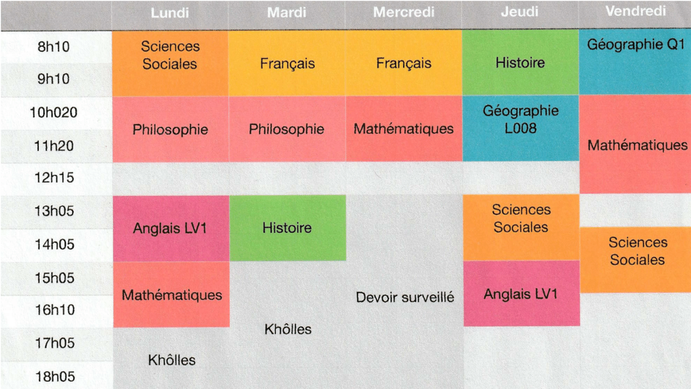 Emploi du temps Prépa BL