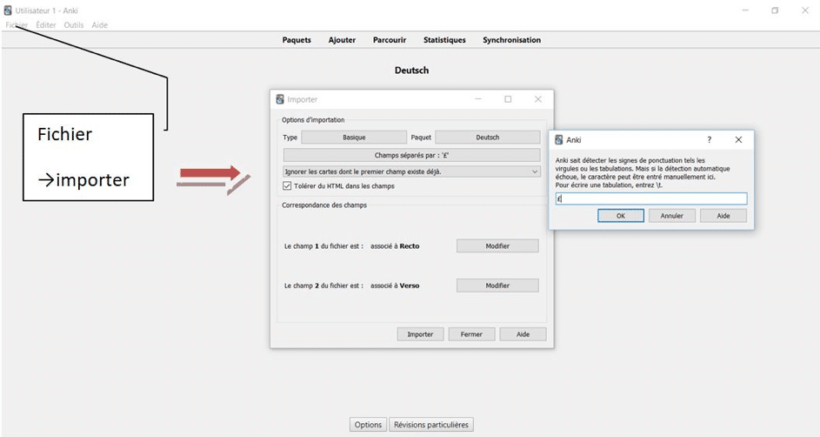 Importer dans Anki