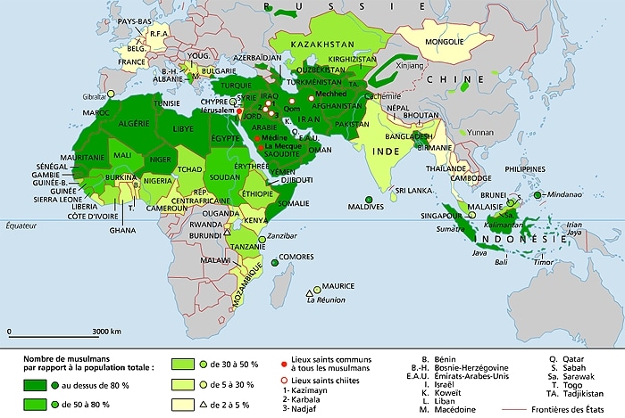 monde musulman carte