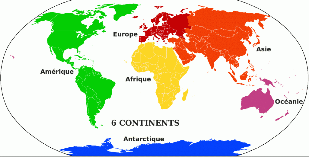 les continents du monde 