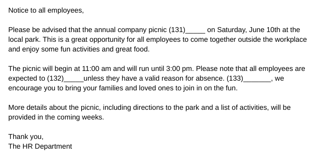 toeic part 6 notices