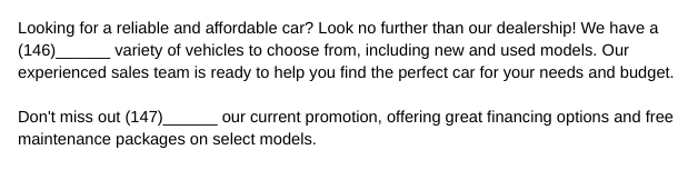 toeic part 6 exemple pub