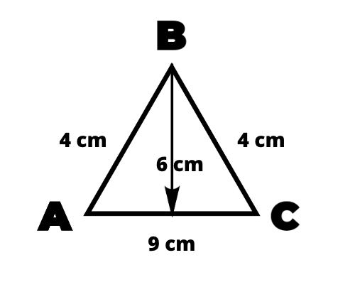 Détermine l’aire de ce triangle isocèle en B