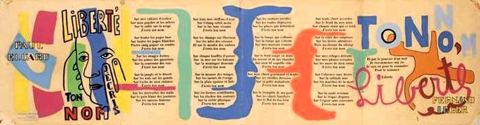 Illustration du poème Liberté de Paul Eluard par Fernand Léger