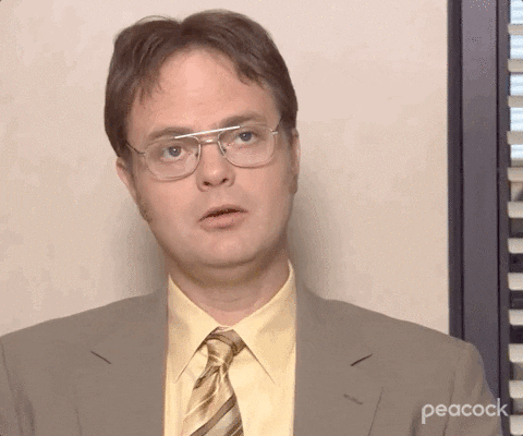 Dwight (the Office) devant la caméra : « disons-le de cette façon, non. »