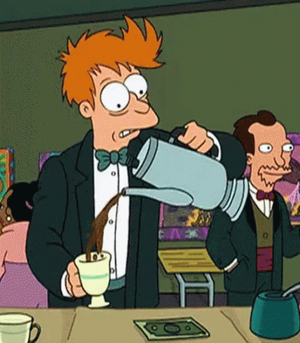 étudiant accro au café qui a pris un thermos comme objet utile