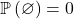 \mathbb{P} \left( \varnothing \right) = 0