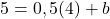 5 = 0,5(4) + b