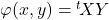 \varphi(x,y)={}^t\!X Y