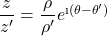 \dfrac{z}{z'}=\dfrac{\rho}{\rho '}e^{\i(\theta-\theta')}