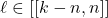 \ell \in [[k - n , n]]