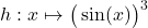 h:x\mapsto \big(\sin(x)\big)^3