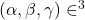 (\alpha,\beta,\gamma)\in\C^3