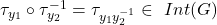 \tau_{y_{1}} \circ \tau_{y_{2}}^{-1} = \tau_{y_1y_2^{-1}}} \in\ Int(G)