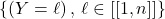 \left\{ \left( Y = \ell \right), \, \ell \in [[1, n]]  \right\}