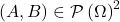 \left( A, B \right) \in \mathcal P \left( \Omega \right)^2