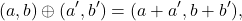 \[(a,b)\oplus (a',b')= (a+a',b+b'),\]