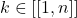 k \in [[1, n]]