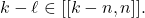 k - \ell \in [[k - n , n]].