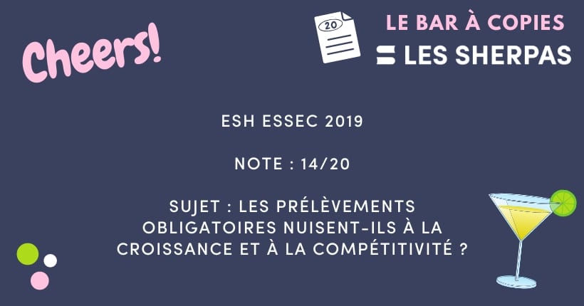 Corrigé ESH ESSEC 2019 noté 14/20 