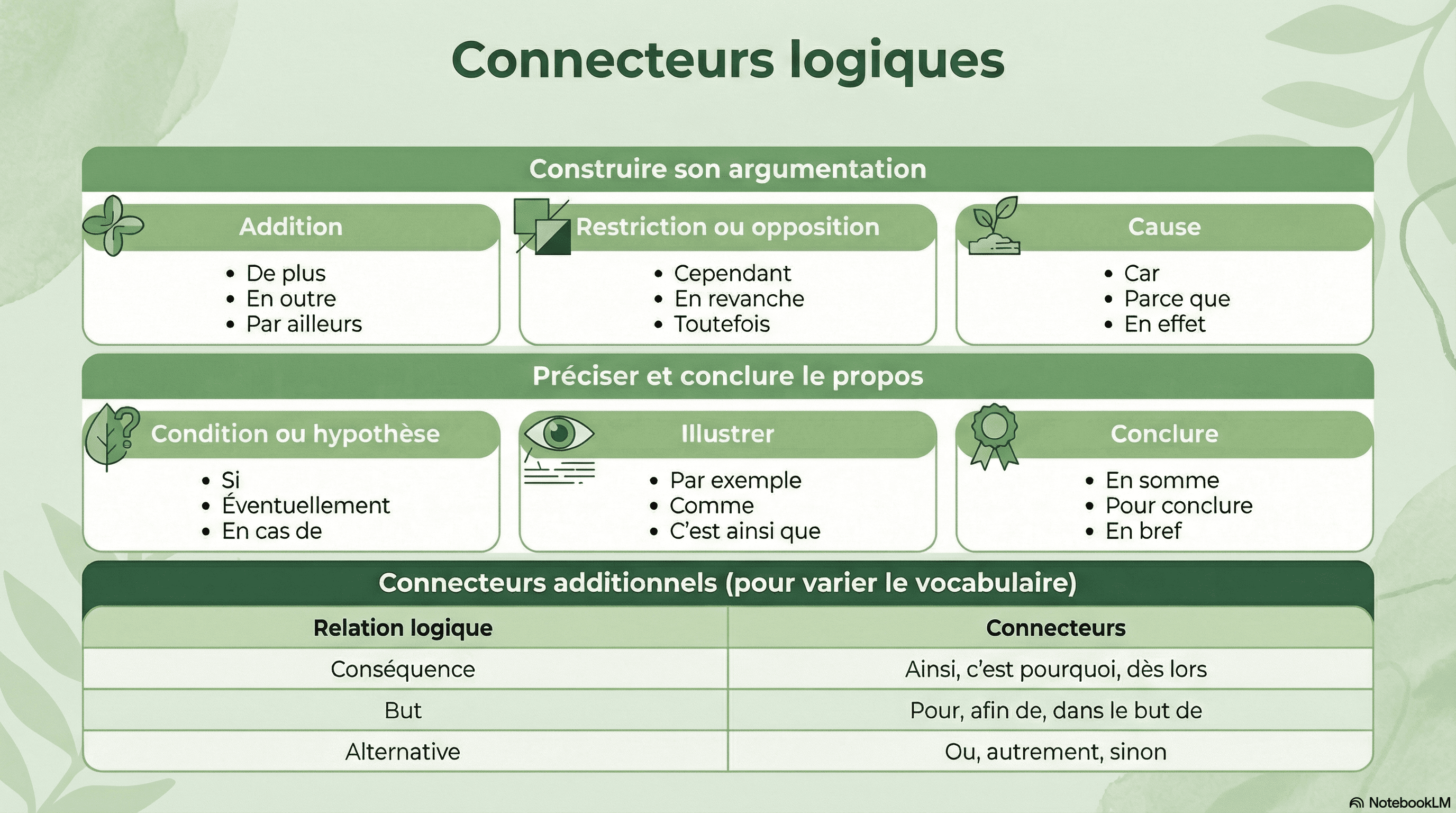 infographie connecteurs logiques