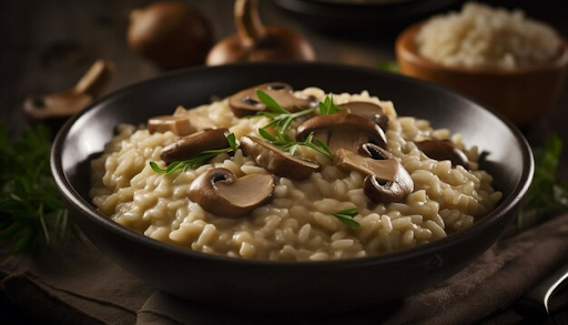 assiette de risotto champignon