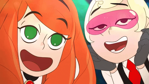 Deux personnages admiratifs, des étoiles dans les yeux