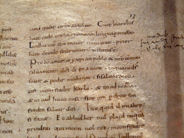 Petit extrait des Serments de Strasbourg.