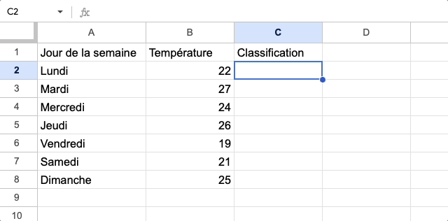 Exemple de l'utilisation de la fonction =ET dans un tableau EXCEL
