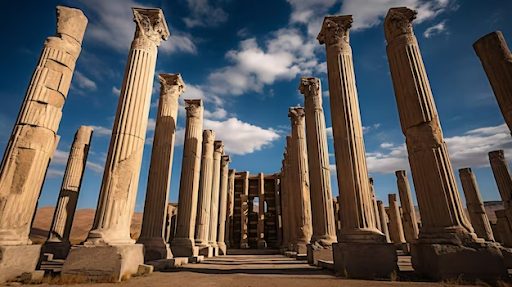 photo des ruines dâApadana, PersĂ©polis