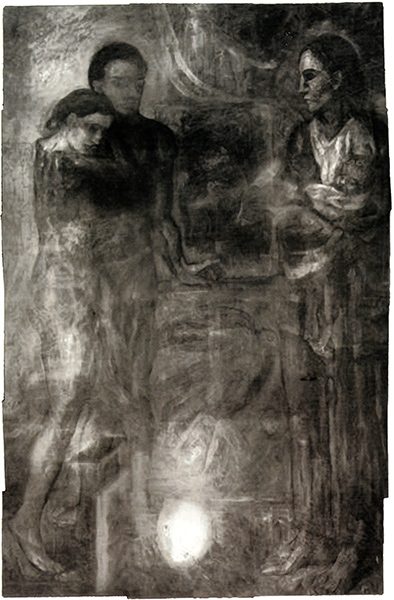 Le tableau Derniers Instants évoque instantanément le deuil, surement de sa petite sœur Conchita.