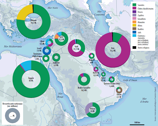 carte de lâappartenance confessionnelle dans les pays du Moyen-Orient