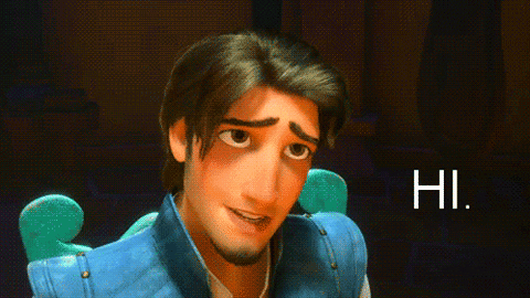 Flynn Rider sourit Ă Raiponce.