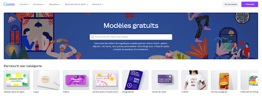 screen page accueil Canva