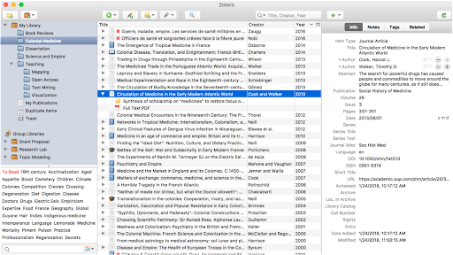 Screen de Zotero