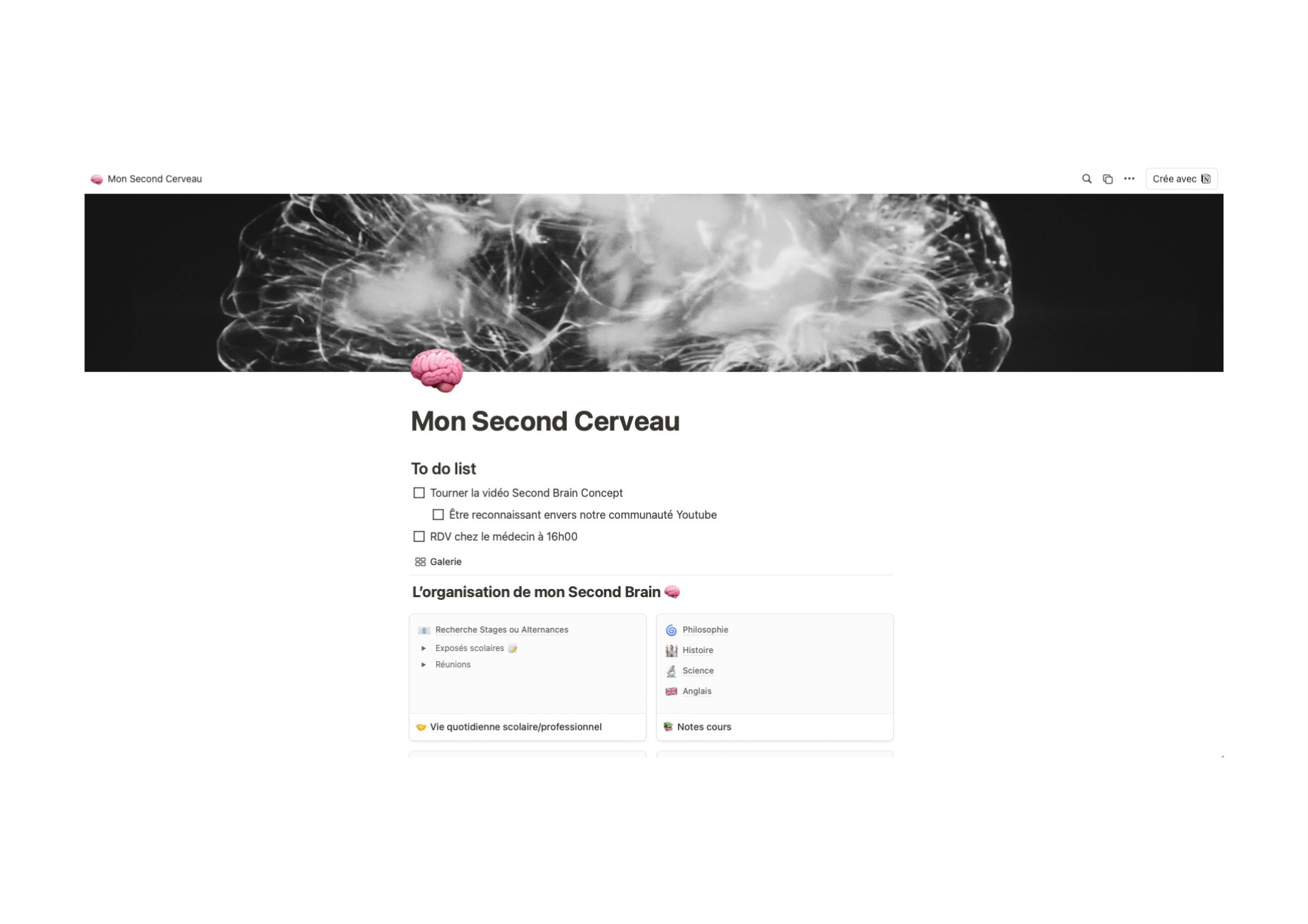 template notion second cerveau