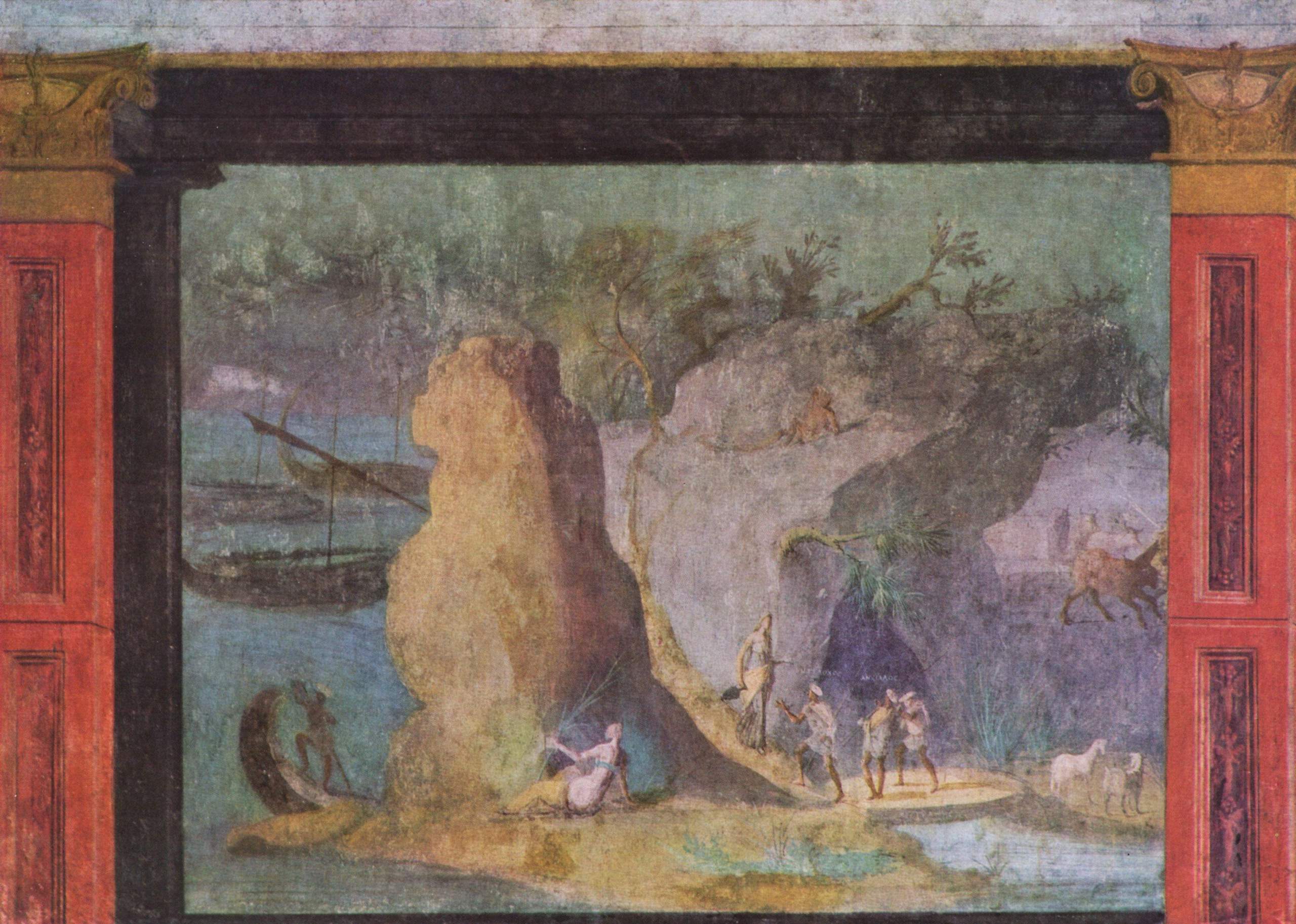 Scène de l’Odyssée, fresque romaine (fin du IIe siècle av. J.-C.).