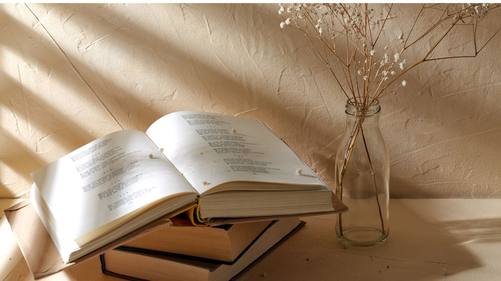 livre de poésie ouvert