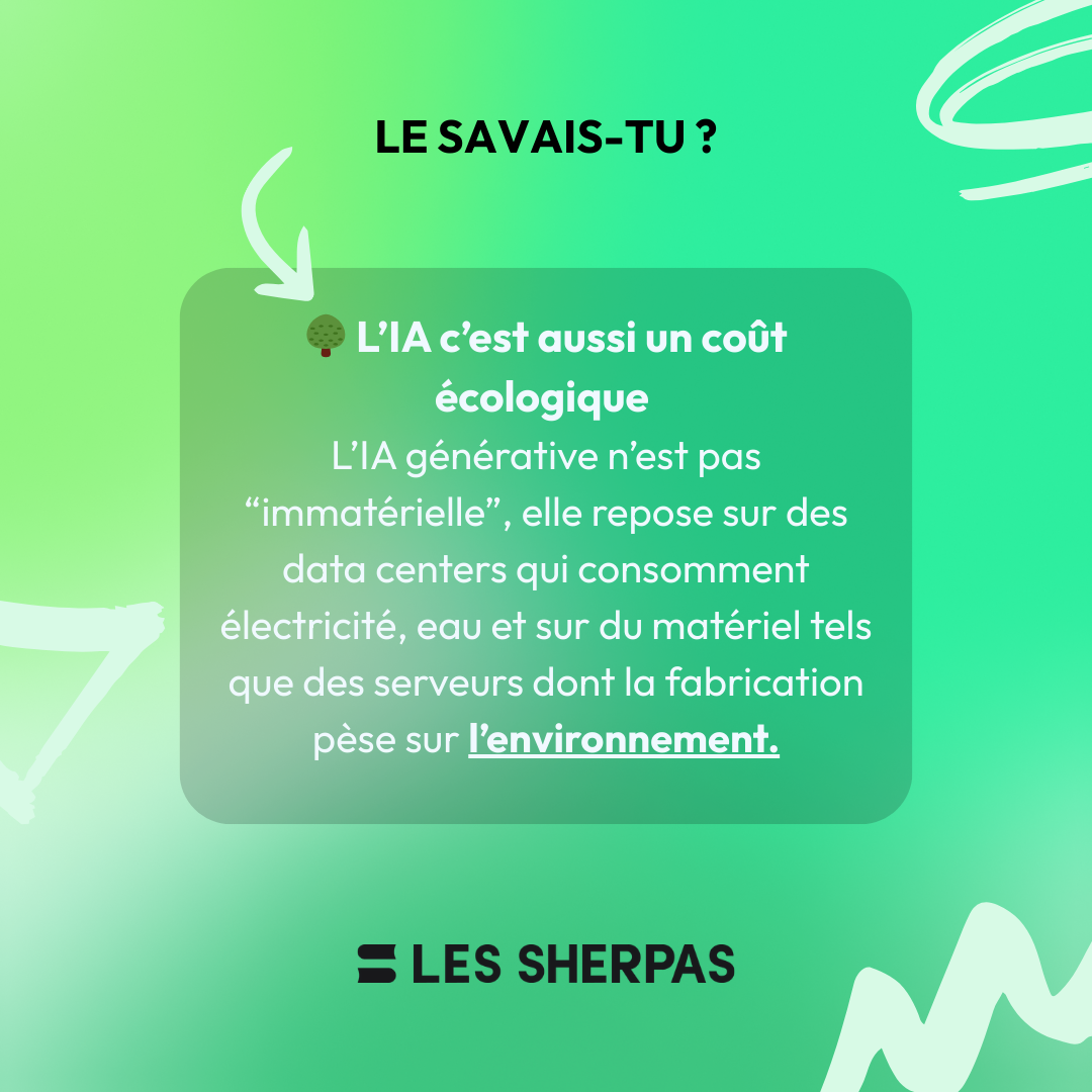 infographie sur les coûts écologiques de l'IA.