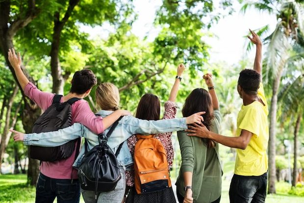 Étudiants ravis d'être en première technologique