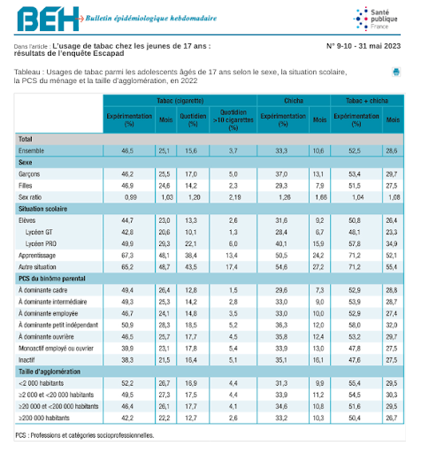 RĂ©sultats de l'enquĂȘte Escapad 2022