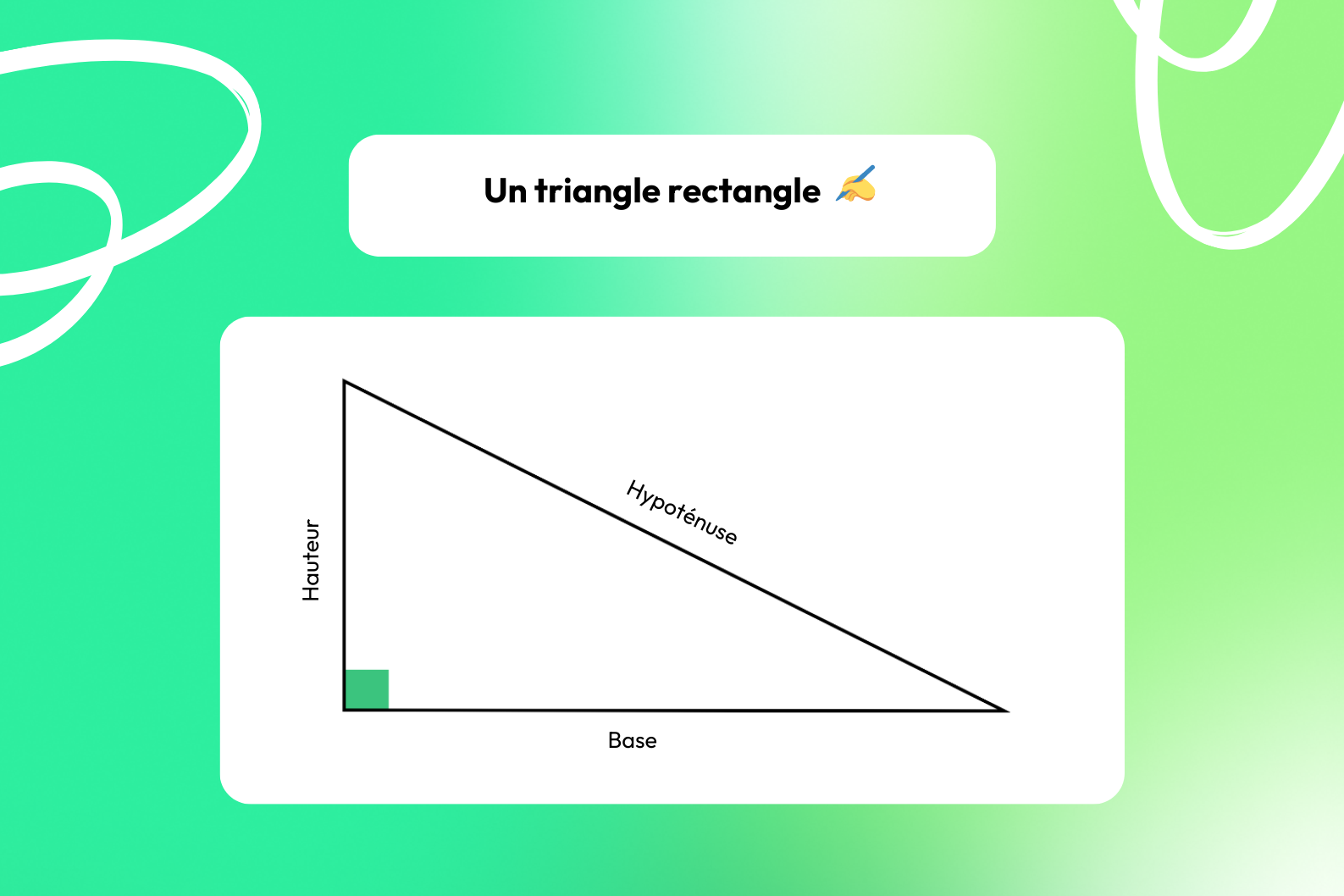 Un triangle rectangle.