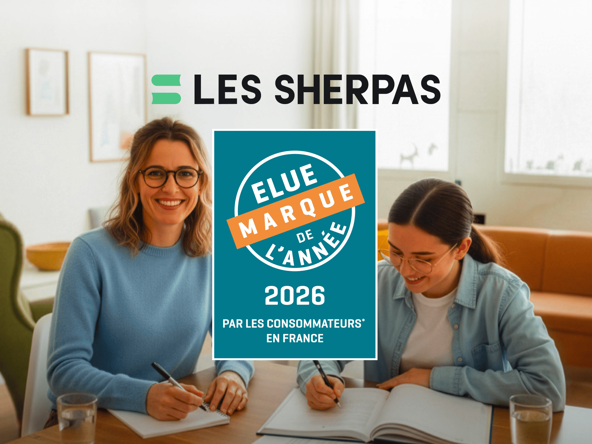 Logo Élue Marque de l'Année 2026 décerné aux Sherpas